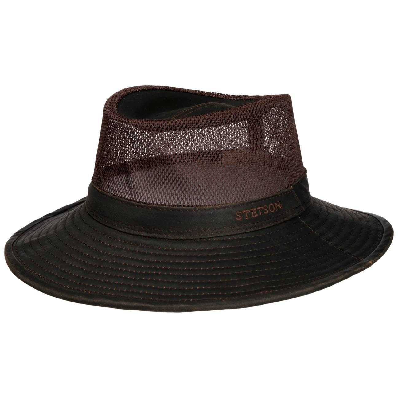 Stetson Vented Crown Stoffhut - Netz-Krone - Old Cotton -  Braun