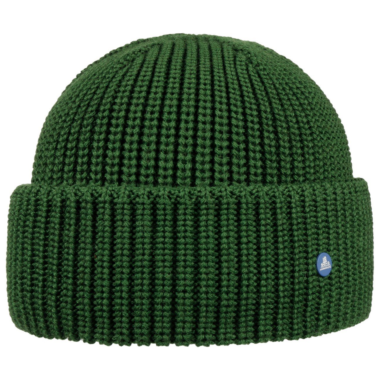 Hammaburg Strick-Beanie mit Umschlag - Grün