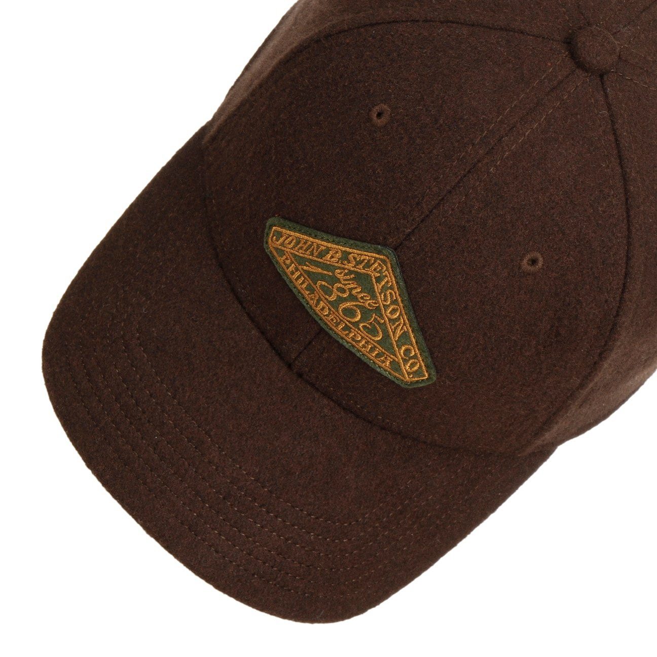 Stetson Philadelphia Vintage Wool Patch Basecap - 6 - Braun