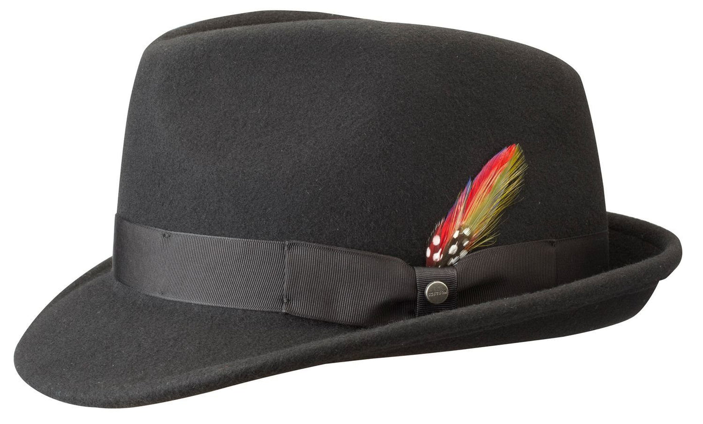Stetson Elkader Woolfelt Trilby -  Knautschbar - Wasserabweisend - Futter aus Baumwolle - Schwarz