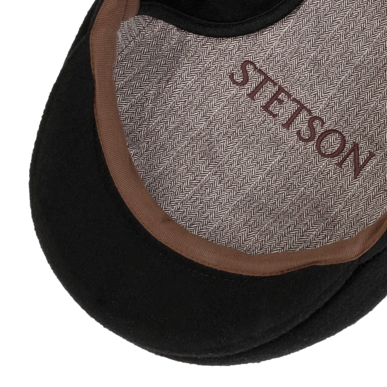 Stetson Kent Wool Driver Cap - mit Ohrenklappen - Cap aus  Wolle / Kaschmir - 1 - Schwarz