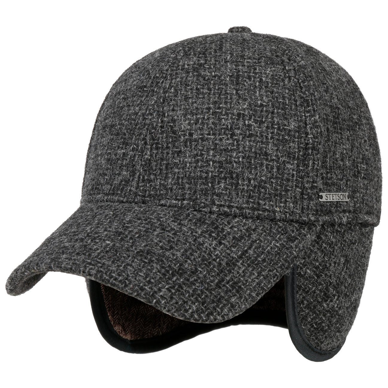 Stetson Wolle Classic Basecap - mit Ohrenklappen - Anthrazit