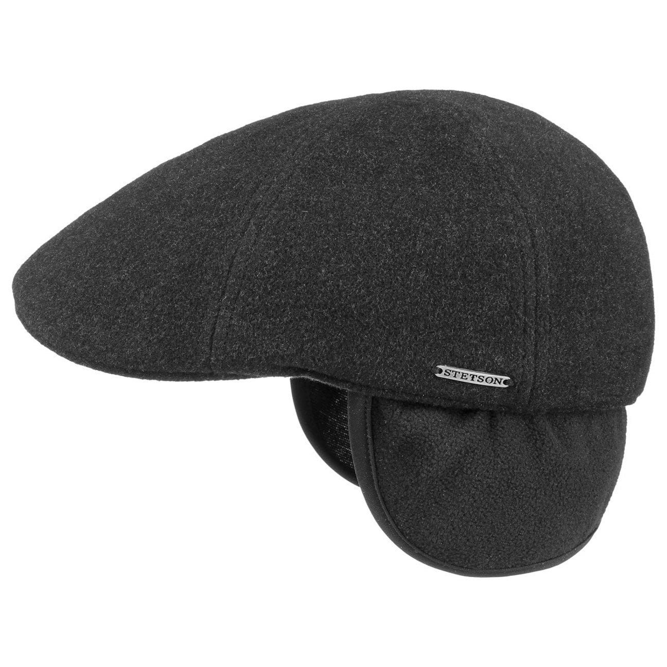 Stetson Texas Wool Cashmere - Duck Cap mit Kaschmir Ohrenklappen - Anthrazit