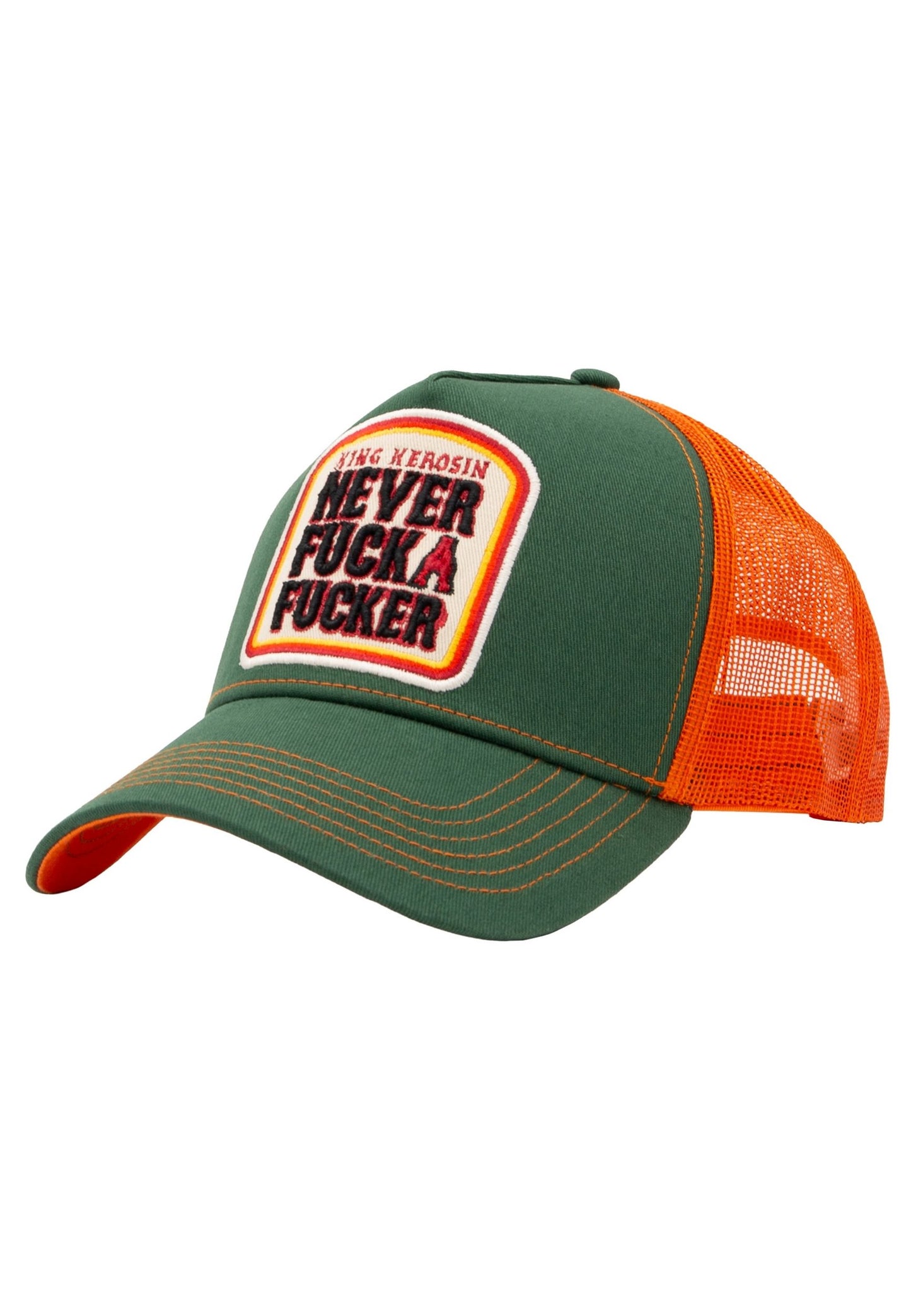 King Kerosin Trucker Cap "Never Fuck a Fucker" - Grün