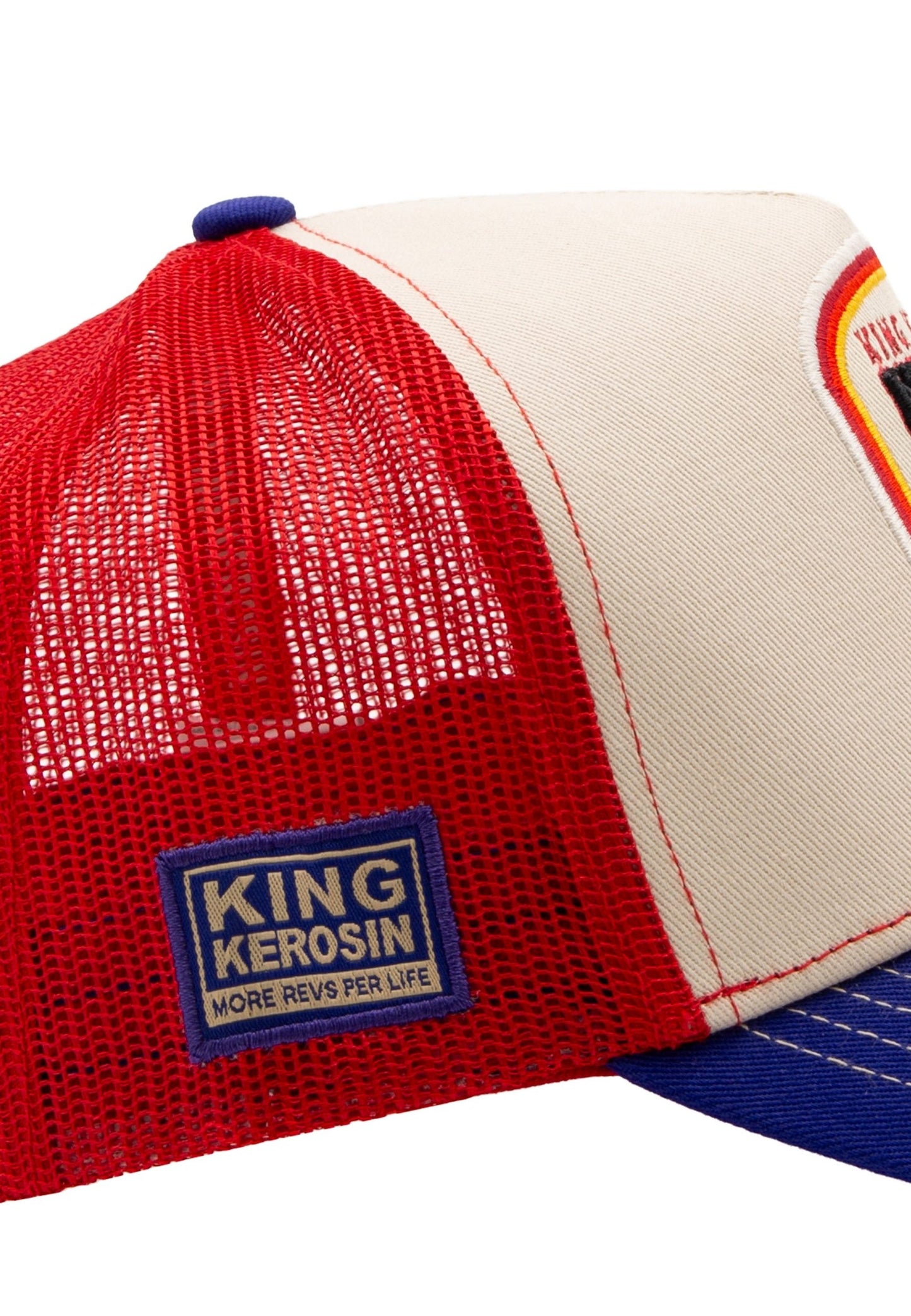 King Kerosin Trucker Cap "Never Fuck a Fucker" - Blau Rot