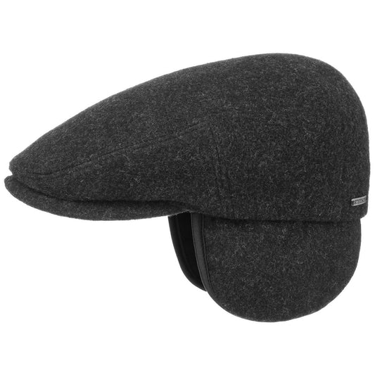 Stetson Kent Wool Driver Cap - mit Ohrenklappen - Cap aus  Wolle / Kaschmir - 32 - Grau