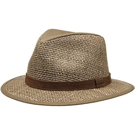 Stetson Medfield Seagrass Traveller - Strohut - Naturfarben - Sonnenhut mit elegantem Leder-Hutband