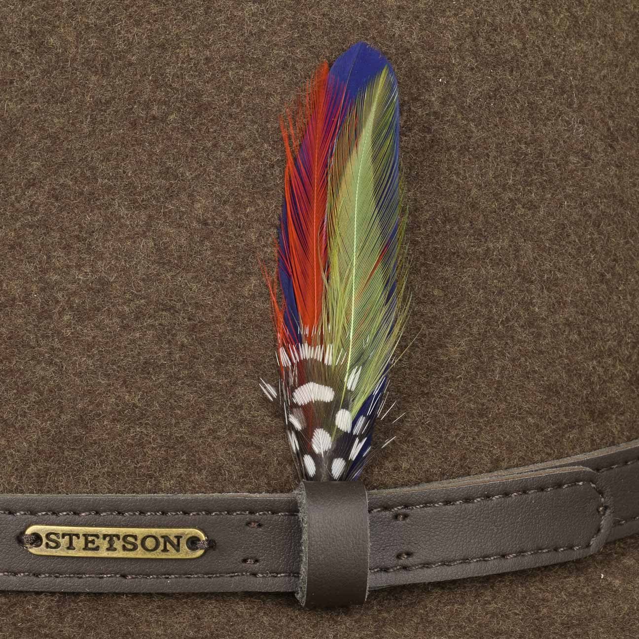 Stetson Powell Woolfelt Traveller - Wollfilzhut - Knautschbar / Wasserfest - Braun meliert