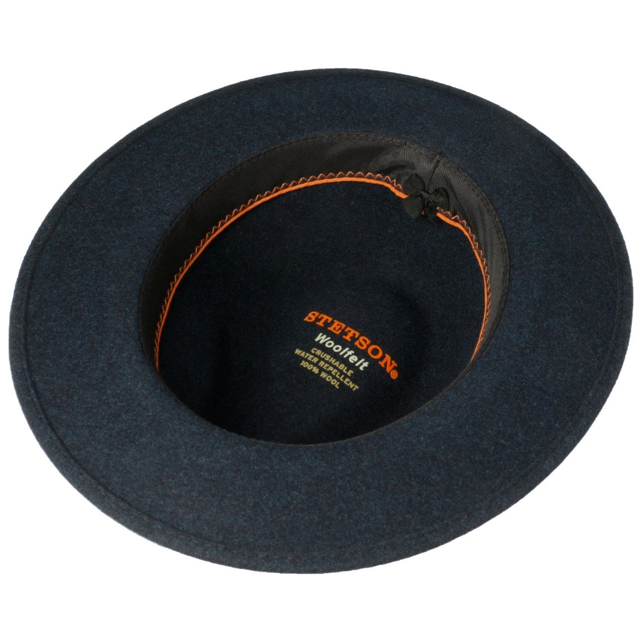 Stetson Powell Woolfelt Traveller - Wollfilzhut - Knautschbar / Wasserfest - Blau meliert