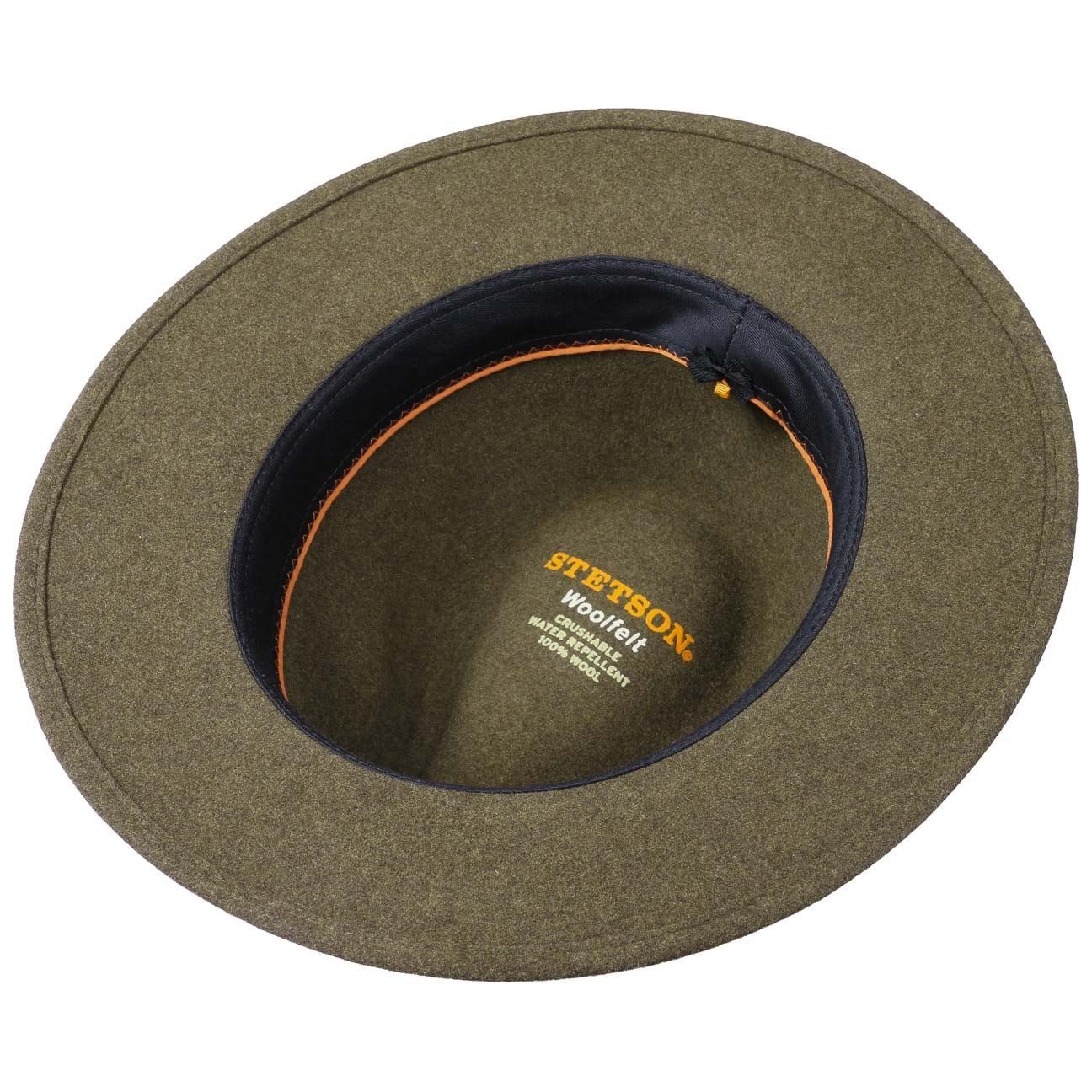 Stetson Powell Woolfelt Traveller - Wollfilzhut - Knautschbar / Wasserfest - Grün meliert