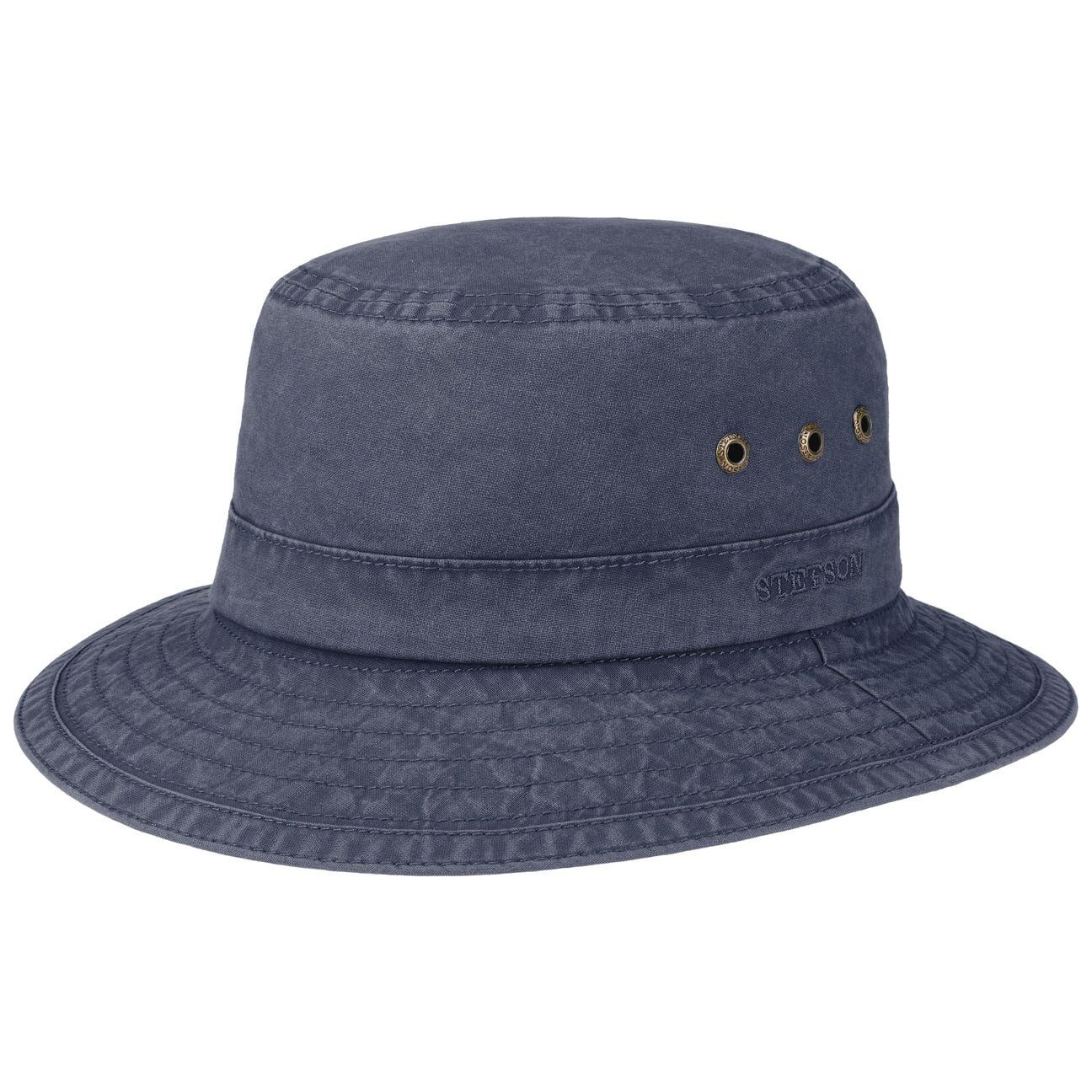 Stetson Reston Organic Bucket  - Nachhaltig - Anglerhut aus 100% organischer Baumwolle - Blau