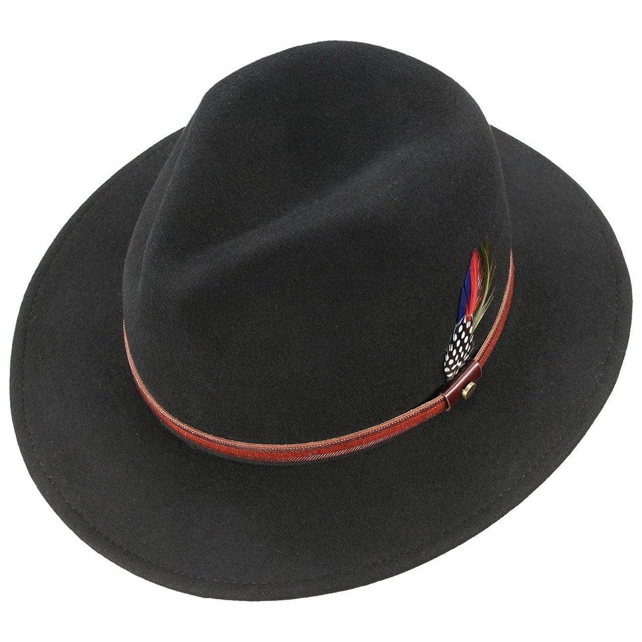 Stetson Rantoul Woolfelt Traveller - Wollfilzhut - Knautschbar / Wasserfest - Schwarz