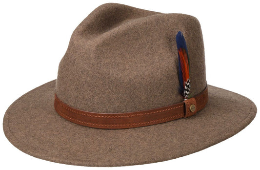 Stetson Rincova Woolmix Traveller - Wollfilzhut - Knautschbar / Wasserfest - Beige Meliert