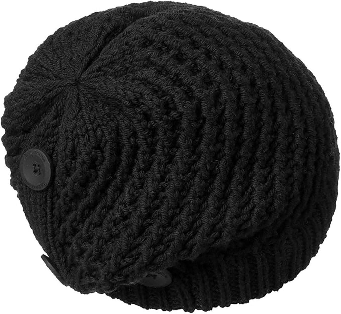 Barascon Ravena Strickmütze Grobstrick mit Deko-Knöpfen - Viele verschiedene Farben