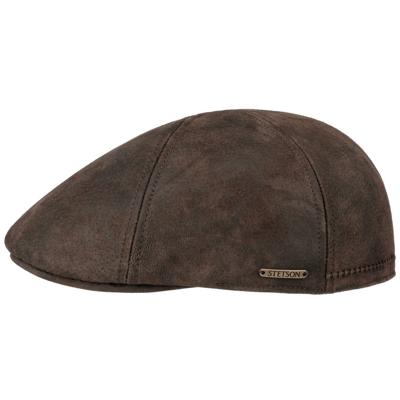 Stetson Texas Leder - Flatcap aus Leder - Duck Cap - Pigskin - Braun