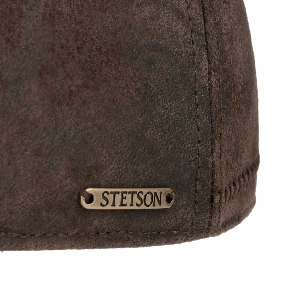Stetson Texas Leder - Flatcap aus Leder - Duck Cap - Pigskin - Braun