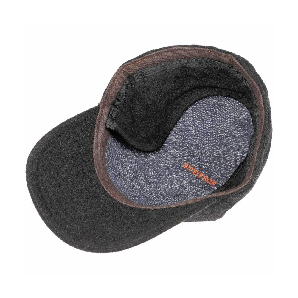 Stetson Vaby Wolle Kaschmir Basecap - mit Ohrenklappen - Anthrazit