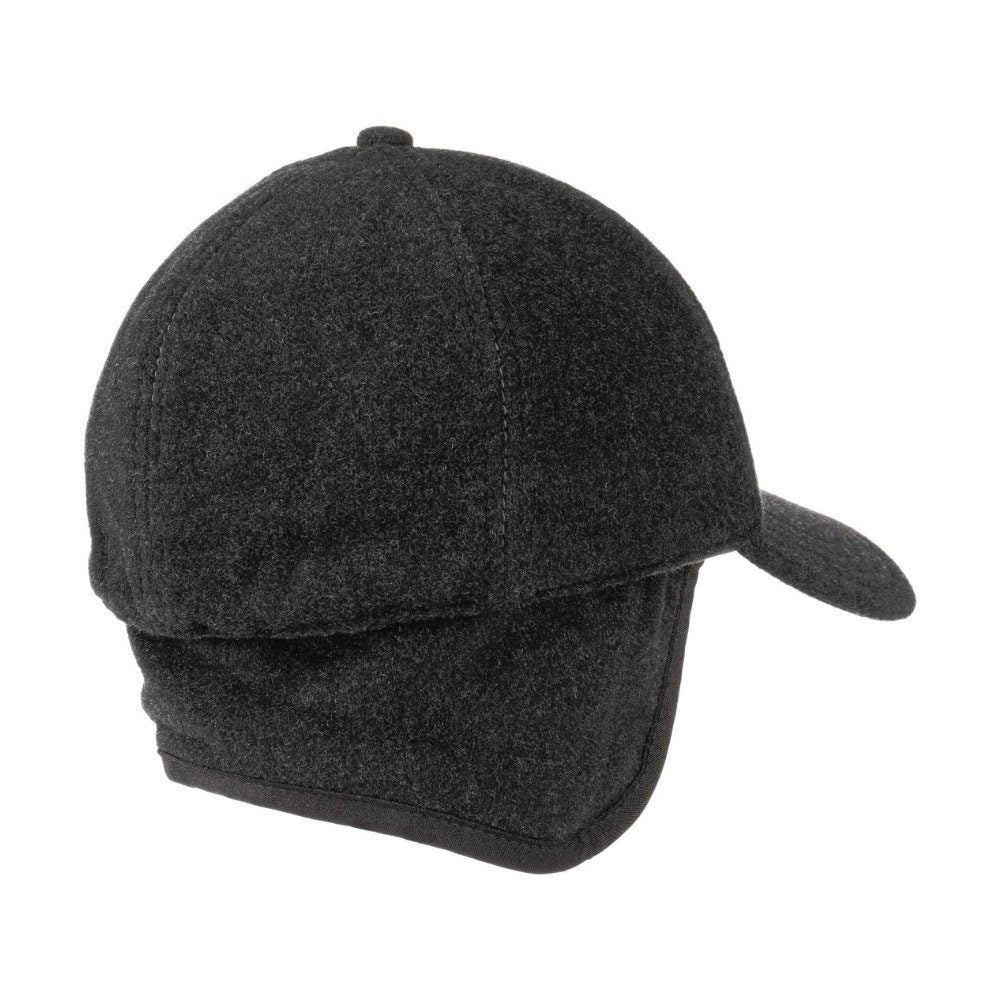 Stetson Vaby Wolle Kaschmir Basecap - mit Ohrenklappen - Anthrazit