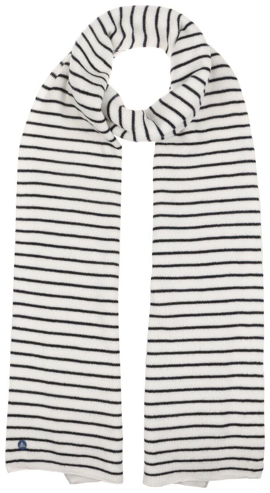 Hammaburg Classic Stripes -  Schal aus Wolle - Weiß/Blau