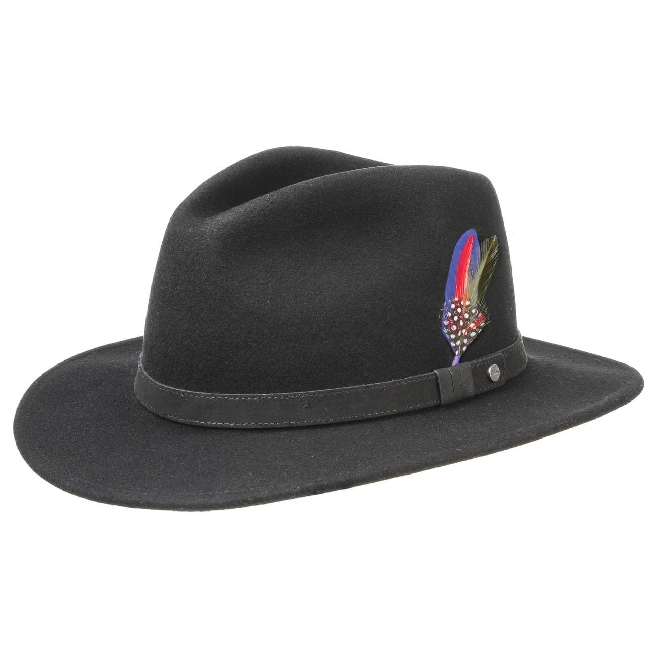 Stetson Yutan Woolfelt Traveller - Wollfilzhut - Knautschbar / Wasserfest - Schwarz