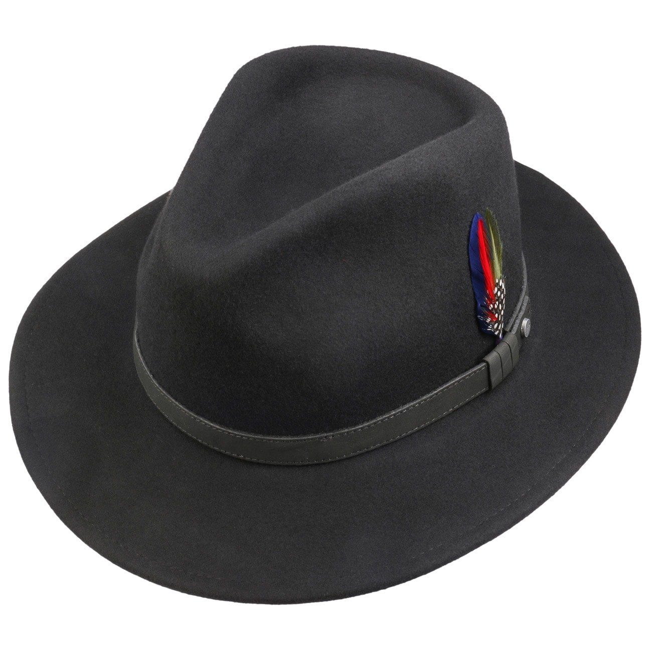 Stetson Yutan Woolfelt Traveller - Wollfilzhut - Knautschbar / Wasserfest - Schwarz